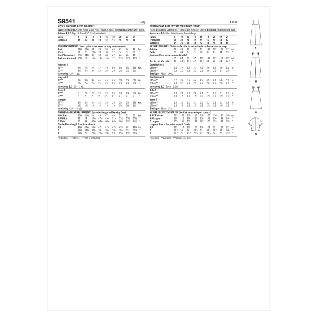 Simplicity 9541 Sewing Pattern Remnant House Fabric