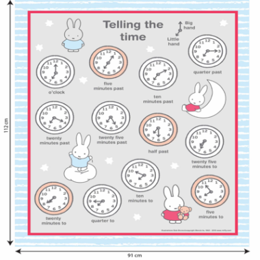Miffy Telling The Time Fabric Panel