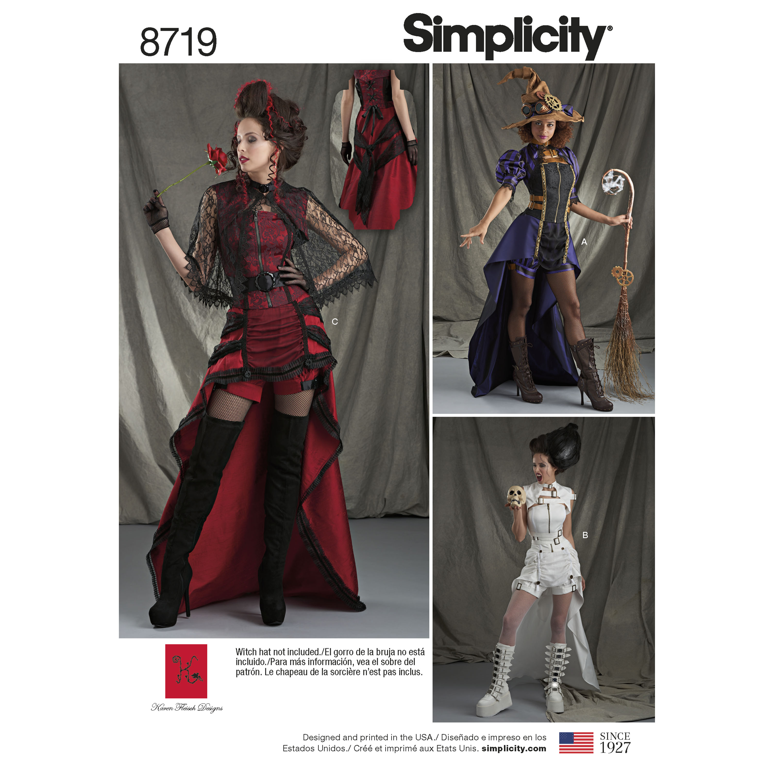 Simplicity 8719 Steampunk Costume Sewing Pattern Remnant House Fabric