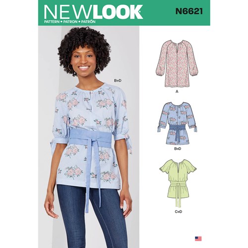 New Look 6621 Womens Top Sewing Pattern | Remnant House Fabric