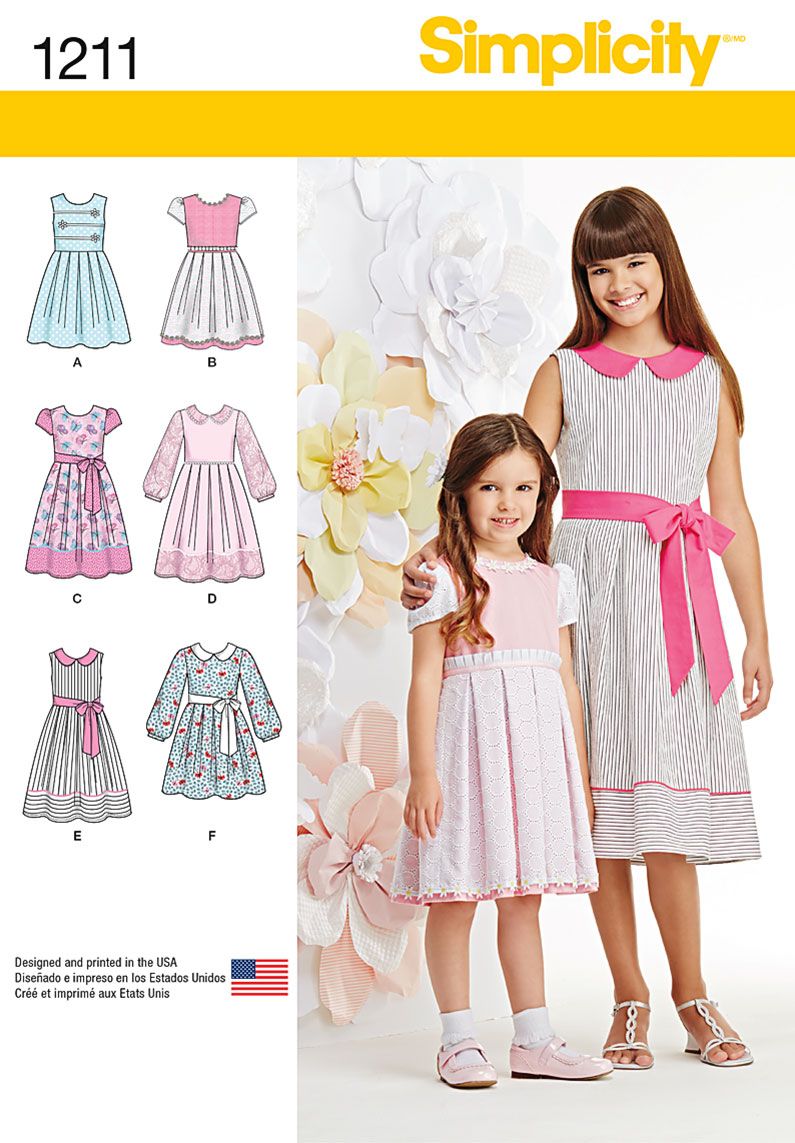 Simplicity 1211 Childs Dress Sewing Pattern – Remnant House Fabric