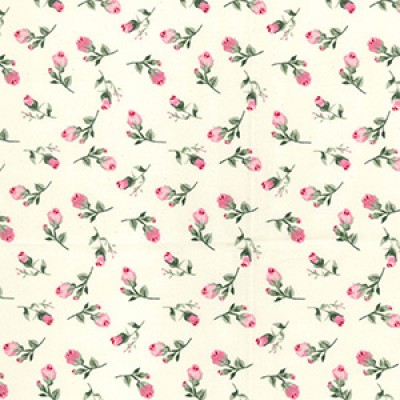 Rosebud Cotton Rose and Hubble Fabric | Remnant House Fabric