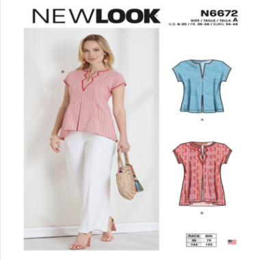 New Look N6672 Misses Top or Tunic Sewing Pattern