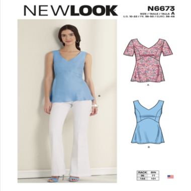 New Look N6673 Misses' Tops Sewing Pattern