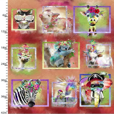 Party Animals Animals Panel 3 Wishes Cotton Fabric