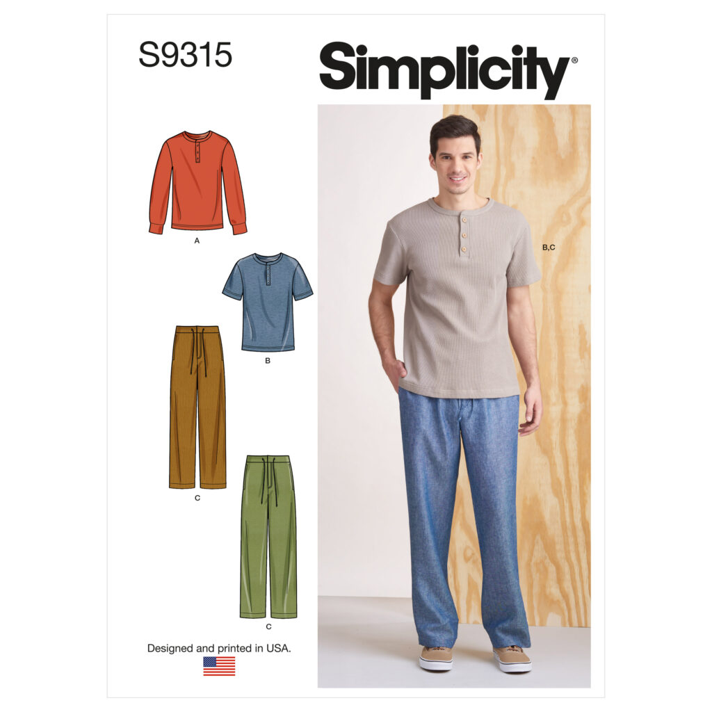 Simplicity Sewing Pattern S9315 Men's Knit Tops and Pants | Remnant ...