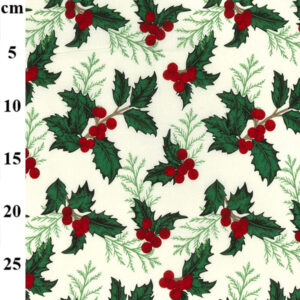 Big Holly Rose and Hubble Christmas Cotton Fabric | Remnant House Fabric