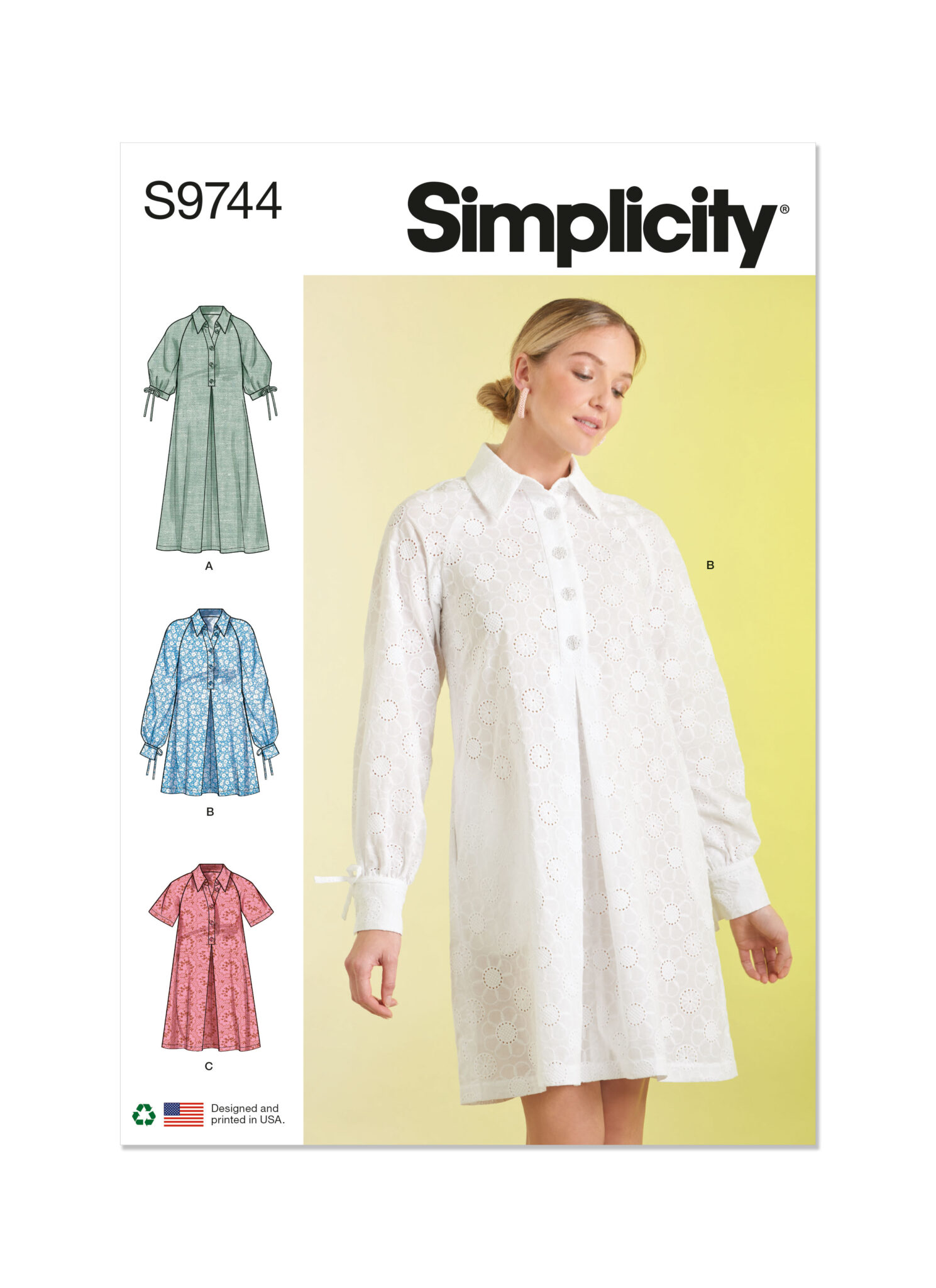 Simplicity 9744 Sewing Pattern Remnant House Fabric 