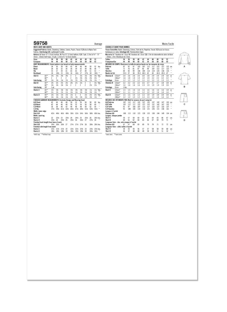 Simplicity 9758 Sewing Pattern | Remnant House Fabric