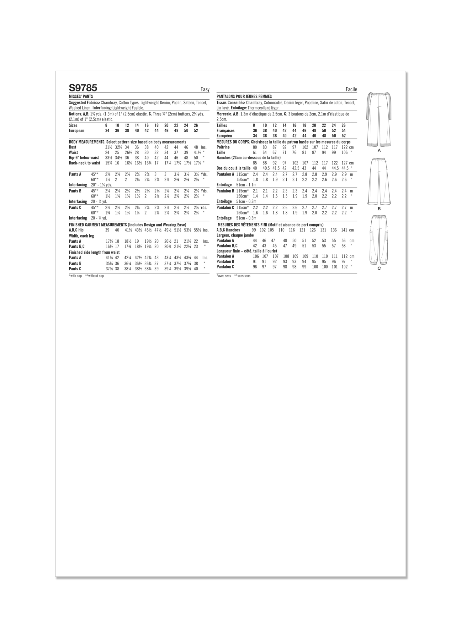 Simplicity 9785 Sewing Pattern | Remnant House Fabric